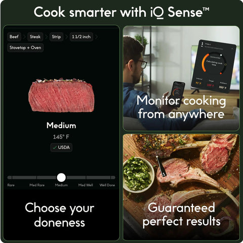 Sense Smart Wireless Meat Thermometer With Ultra Thin Probe And Unlimited Bluetooth Range For Remote Monitoring interface