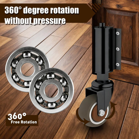 Gate Wheel 2 Inch For Wooden Gate With 80 Lbs Capacity And 360 Degree Rotation Spring Loaded Absorbing TPR Tire Durable Steel