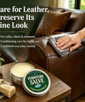 Heavy Duty Furniture Salve For Wood And Leather Polish Conditioner that knocks out nicks during use on leather couch.
