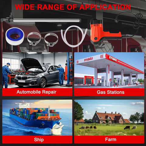 Wide range of application for Big Iron 110V Electric Liquid Transfer Pump For Oil Diesel And Water With Stainless Steel Hose W 1980W Motor.