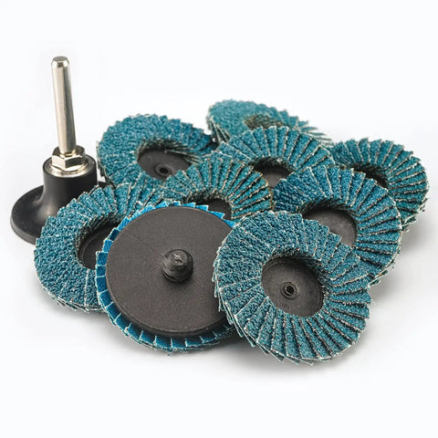 30 Pc 2 Inch Mini Flap Disc Set For Metal Grinding With 1 Quarter Inch Shank, Assorted 40 60 80 Grit Zirconia Discs