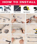 Installation guide for Two Pack 24 Inch Black Stainless Steel Shower Grab Bars For Bathroom Safety And Senior Support.