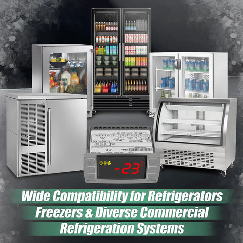 Digital Temperature Controller Replaces Dixell Xr06Cx For Commercial Freezers And Walk In Coolers 120 Volt AC Thermostat displayed with refrigeration systems.