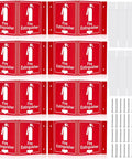 8 Pack 3D Fire Extinguisher Signs With Down Arrow For Easy Emergency Guidance, double sided acrylic V sign with mounting hardware