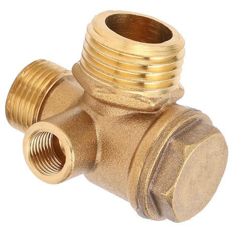 Half Inch By Three Eighths Inch By Ten Inch Brass Check Valve For Air And Oil Lines Three Port Non Return Flow Preventer