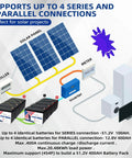 Diagram of 12.8V 100Ah LiFePO4 Battery with Grade A Cells Group 31 Built In 100A BMS for solar systems.