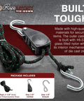 Heavy Duty Rope Ratchet 1/2 Inch With Locking Pulley Adjustable Hanger for grow lights canopies shown with packaging details