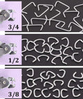 360 Piece Galvanized Hog Ring Set With Angled Pliers For Upholstery, Pet Cages, Bags And More Includes 3/4, 1/2, 3/8 Inch Rings