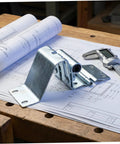 Heavy Duty Garage Door Hinges With Thickened Metal Construction And Double Bearing Pivot Industrial Gate Corner Hinge In Silver For Warehouse And Factory Use Low Maintenance And Durable Door Hardware, silver hinge on blueprint
