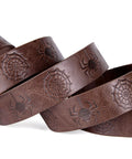 Snag This Premium Vintage Embossed Waist Belt Adjustable Faux Leather Cinch Strap For Medieval Festival Costumes with spider design.