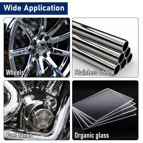 Applications of 8 Inch Aluminum Polishing Wheel Kit Pro-Grade For Angle Grinders on wheels, stainless steel, fuel tanks, organic glass
