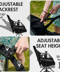 Closeup of Two Pack Hammock Camping Chair Outdoor Portable Swing Chair Set with adjustable backrest and seat height features.