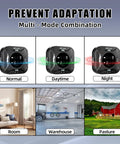 Modes of an Indoor Ultrasonic Pest Repeller Plug In With Led Strobe Light for Home Use showing normal, daytime, and night settings.