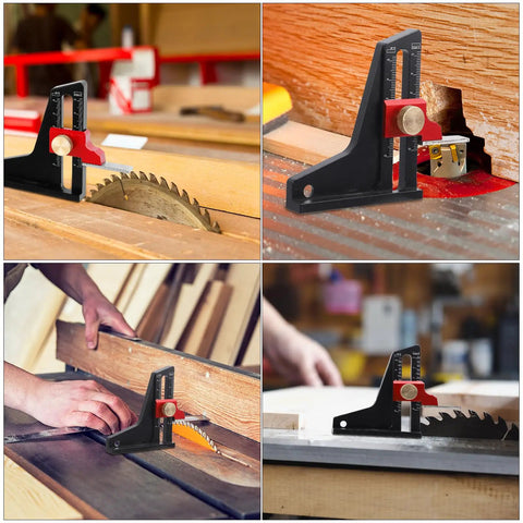 Pro Grade Aluminum Woodworking Height Gauge With Dual Scale And Metric Depth Measurement For Table Saw And Woodworking