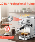 Score That Cafe Style Shot At Home With A 20 Bar Espresso Machine featuring 1350W power and extraction of espresso shots.