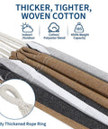 Close-up of coffee color cotton cocoon material for Two Person Brazilian Style Hammock With Steel Stand For Indoor And Outdoor Use.