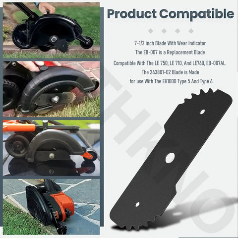Seven And A Half Inch Edge Hog Heavy-Duty Edger Replacement Blade For 2-In-1 String Trimmer Edger Fits LE750 LE710 LE760 LE760FF