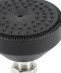Close-up of the rubber base of Adjustable Rubber Leveling Feet With M10x50mm Metal Thread 6 Pack Swivel Ball Joint For Precise Height Tuning And Vibration Damping Perfect For Racks Audio Rigs And Studio Setups, showing tread pattern.
