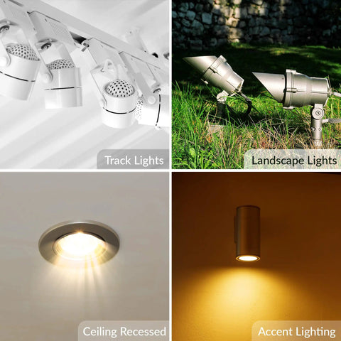 MR16 5W LED Bulbs 12V Low Voltage GU5.3 Bipin 6 Pack in track, landscape, ceiling recessed, accent lighting settings