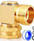 90 Degree Garden Hose Swivel Elbow Connector Three Quarter Inch GHT Brass Elbow Durable Fitting For Easy Leak Proof Watering With Included Washers Sealing Tape And Sealing Rings brass hose fitting with washers and sealing rings