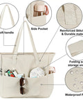 Waterproof Beach Tote Bag For Women Dope Ultra Roomy Extra Large Carry On With Wet Compartment, Sandproof with ample pockets