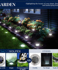 12 Pack Solar Ground Lights Outdoor Waterproof 8 LED Landscape Pathway Lighting for garden illuminating flowers at night