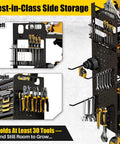 Heavy Duty Large Power Tool Organizer Wall Mount For Garage And Workshop Built Tough Black Metal Tool Rack with Easy Mount System
