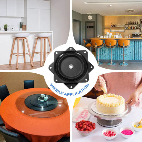 Two Pack 4-Inch Bar Stool Swivel Plates With 360 Degree Rotation Lazy Susan Turntable Beefy Square Semi-Ball Bearing Seat in use examples