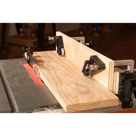 Kickass Flex Stock Guide For Portable Table Saw Featuring Slick Rollers And Fast Height Setup For 8 Or 10 Inch Blades on table saw with wood