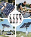 4 Pairs Solar Y Branch Connectors Kit 1 To 2 Parallel PV Adapters 30A Cable Wire Plug Tool Set with rooftop and ground solar arrays