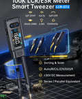 All In One SMD LCR ESR Meter With Tweezer Probes Auto Sort And Compare Measures Resistors Capacitors Inductors Diodes Display
