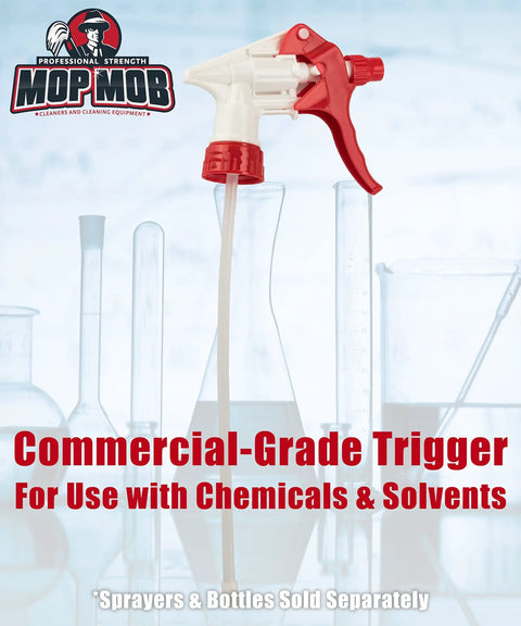 Leak-Free Industrial Spray Heads 10-Pack Built Different Chemical Resistant Trigger Fits 24-OZ Bottle Zero-Drip Design for Car Detailing, Window Washing, and Janitorial Heavy-Duty Workhorse Pro Kit, commercial-grade chemical trigger.
