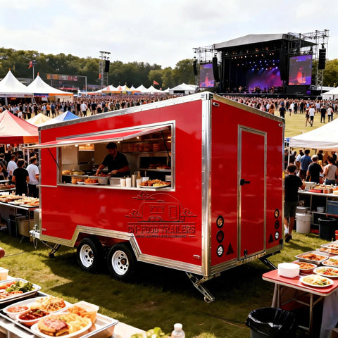 Turnkey Commercial Food Truck Trailer Ready To Roll Fully Loaded Mobile Kitchen Setup With Slick Prep Counter And Large Service Window at festival.