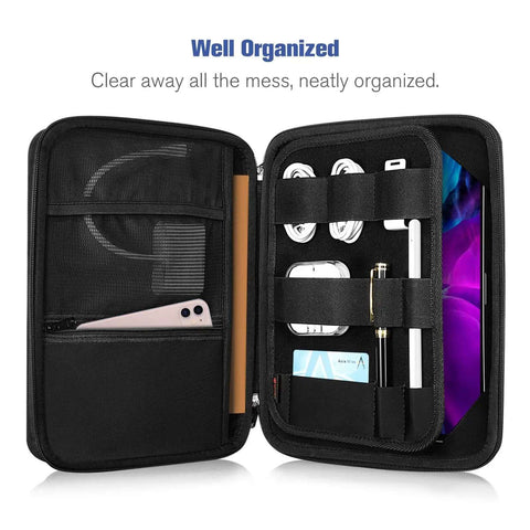 Premium Hella Protective 11 Inch iPad Portfolio Sleeve Case Fits All Recent Apple Tablet Models With Ultra Cushioned Interior, organized storage.