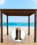 8Pcs Adjustable Post Anchor Brackets Kit Heavy Duty Wood Fence Base Brackets Fits 1.5x1.5 2x2 2x4 4x4 Posts on gazebo
