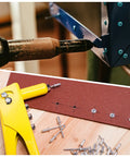 Applying 100 Pack Aluminum Blind Rivets 1/8 X 3/8 With Rugged Steel Mandrels And Broad Flanges for auto body repair.