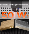 Top Tier 50W CO2 RF Laser Engraver And Cutter For Desktop Use With Lightburn Support engraving wood and acrylic blocks.