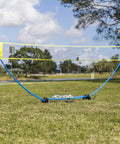Backyard Badminton Set With Easy Setup Net 4 Steel Shaft Rackets 2 Durable Shuttlecocks 15 Feet Wide And 5 Feet Tall Court