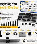 Go To M4 Screws Kit With Eight Lengths 6 8 10 12 16 20 25 30mm Hex Socket Head Bolts Nuts And Washers 12.9 Grade Alloy Steel Black Oxide For 3D Printers And DIY Projects displayed in case
