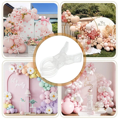 20 Pack Crystal Clear Balloon Arch Clips Plastic Spring Clamps Hold Backdrops Tight For Valentine's Day Wedding Birthday Party Decoration And Holiday Crafts That Are Super Cool. Transparent plastic clip for balloon arch setups