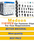 Hella Universal Car Retainer Clips 1101 Piece Kit with removal tool, various fastener sizes for door panels and trims.