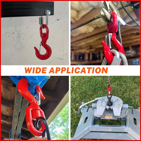 3 Ton Swivel Lifting Hook and D Ring Shackle Set With G80 Chain Hooks and Five Eighths Inch Shackle, 6600 Lbs Safe Working Load in use