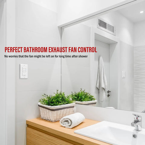 30 Minute Neutral Countdown In Wall Switch Timer 2 Pack Auto Off For Fans And Lights Including LEDs CFLs bathroom wall switch