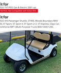 Spindle King Pin Tube Bushing Kit For EZGO TXT PDS 2001 And Up shown on white golf cart on grass.
