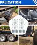Heavy Duty Trailer U Bolt Kit For 3500 Lb Axles Two Three Eighths Inch Round Eight Piece Set for leaf spring mounting application