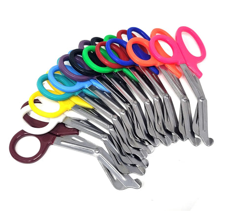 12 Pack Assorted Rainbow Trauma Paramedic Shears 7.5 Inch Stainless Steel Tough As Nails Heavy Duty Scissors, assorted colors