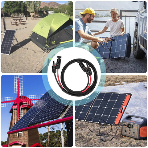 Heavy Duty 3 Foot 10AWG Solar Extension Cable With Male And Female Connectors for flexible outdoor solar installations