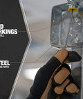 Solid 25 Foot Fish Tape With Beefy 1/8 Inch Tempered Spring Steel designed for smooth wire pulling, shown in use with visible markings.