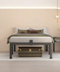 Heavy Duty Twin Bed Frame Built Different With Round Corner Legs And Mattress Slide Stopper Solid Steel Framework Handles 3000 Lbs Easy black finish with bedding