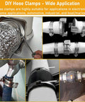 Stainless Steel Large Worm Gear Hose Clamps Kit With 32.81 Feet Adjustable Band And 20 Strong Fasteners for plumbing and auto use